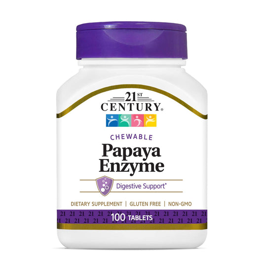 21st Century Papaya Enzyme Tablets - Brivane