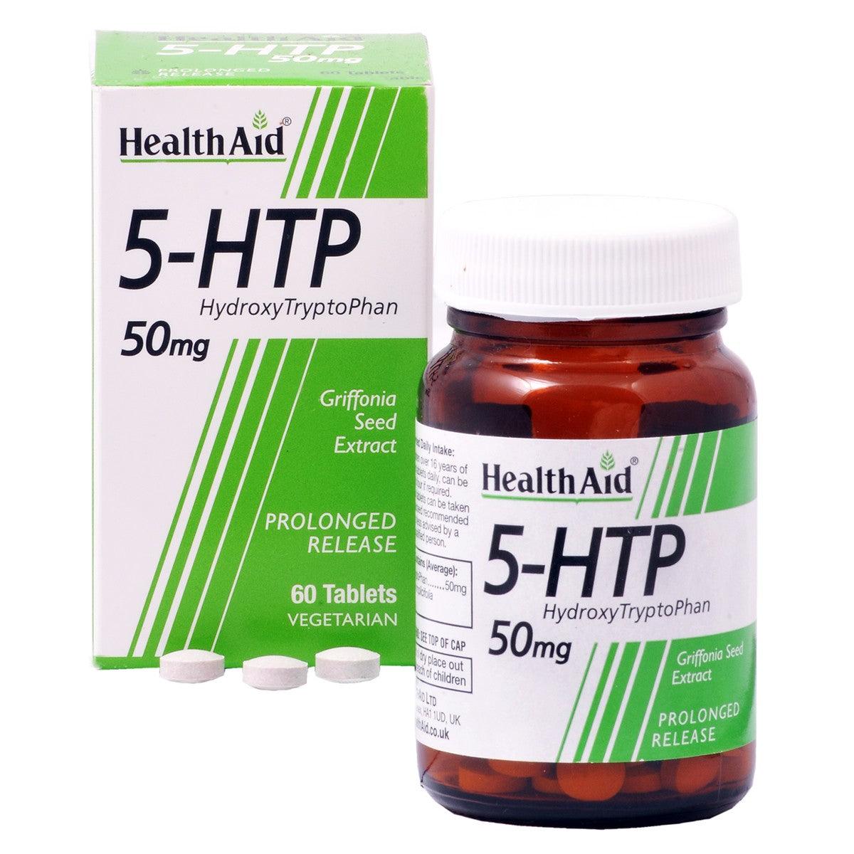 Health Aid 5 Hydroxytryptophan (5-HTP) 50mg Tablets - Brivane