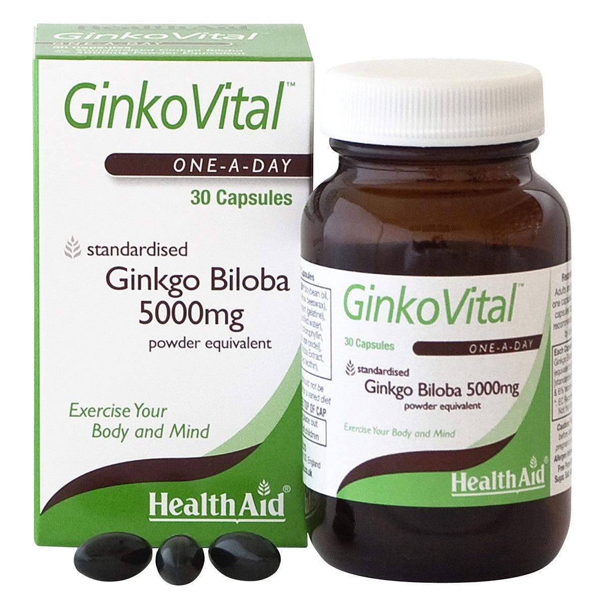 Health Aid GinkoVital Ginko Biloba 5000mg Capsules - Brivane