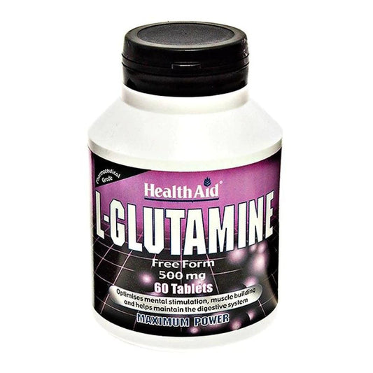 Health Aid L-Glutamine 500mg Tablets - Brivane