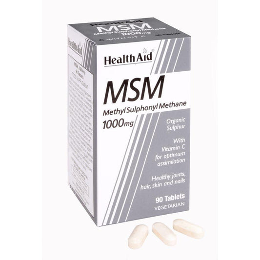 Health Aid MSM 1000mg Tablets - Brivane