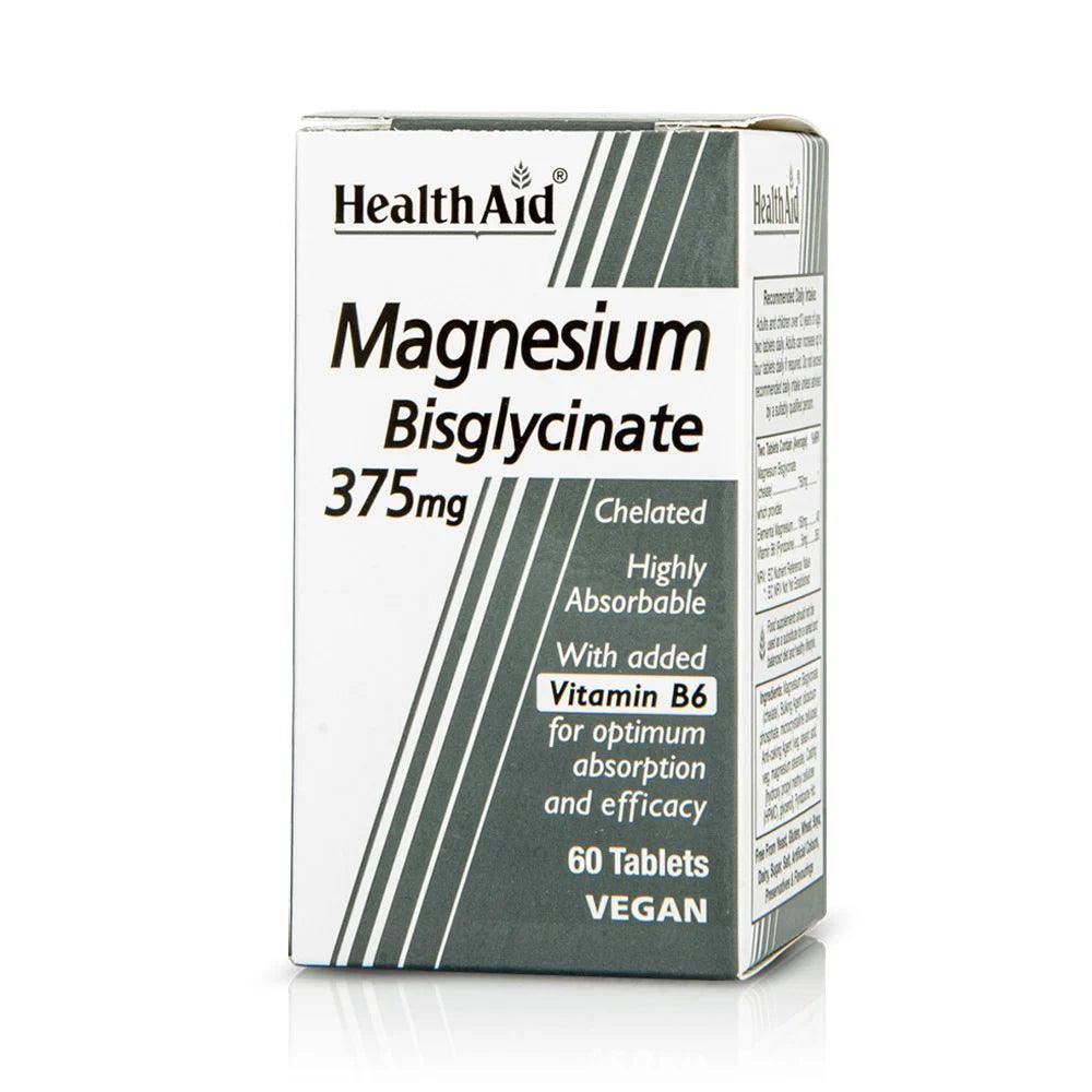 Health Aid Magnesium Bisglycinate 375mg Tablets - Brivane