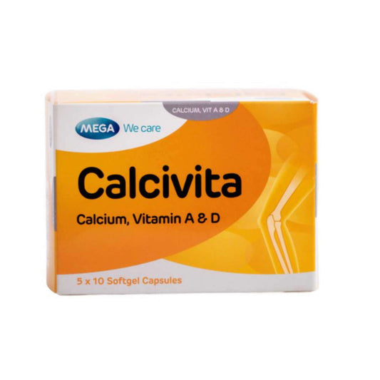 Mega We Care Calcivita Calcium Vitamin A And D Softgel 30 Capsules - Brivane