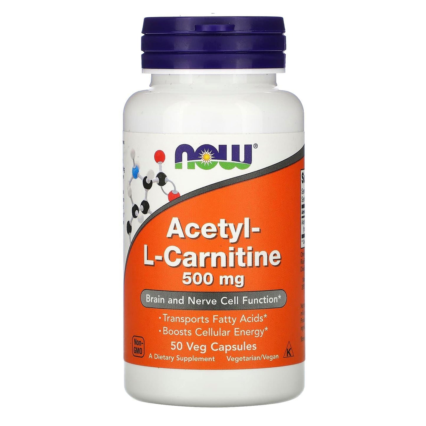 Now Acetyl-L-Carnitine 500mg Veg Capsules - Brivane