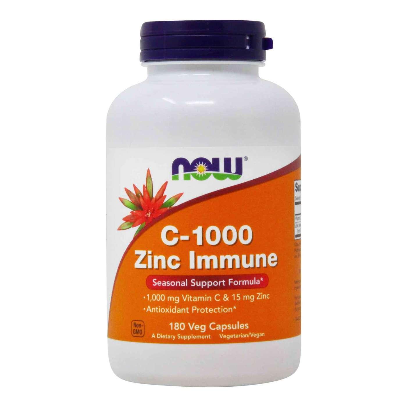 Now C-1000 Zinc Immune Veg Capsules - Brivane