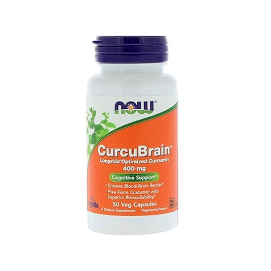 Now CurcuBrain 400mg Veg Capsules - Brivane