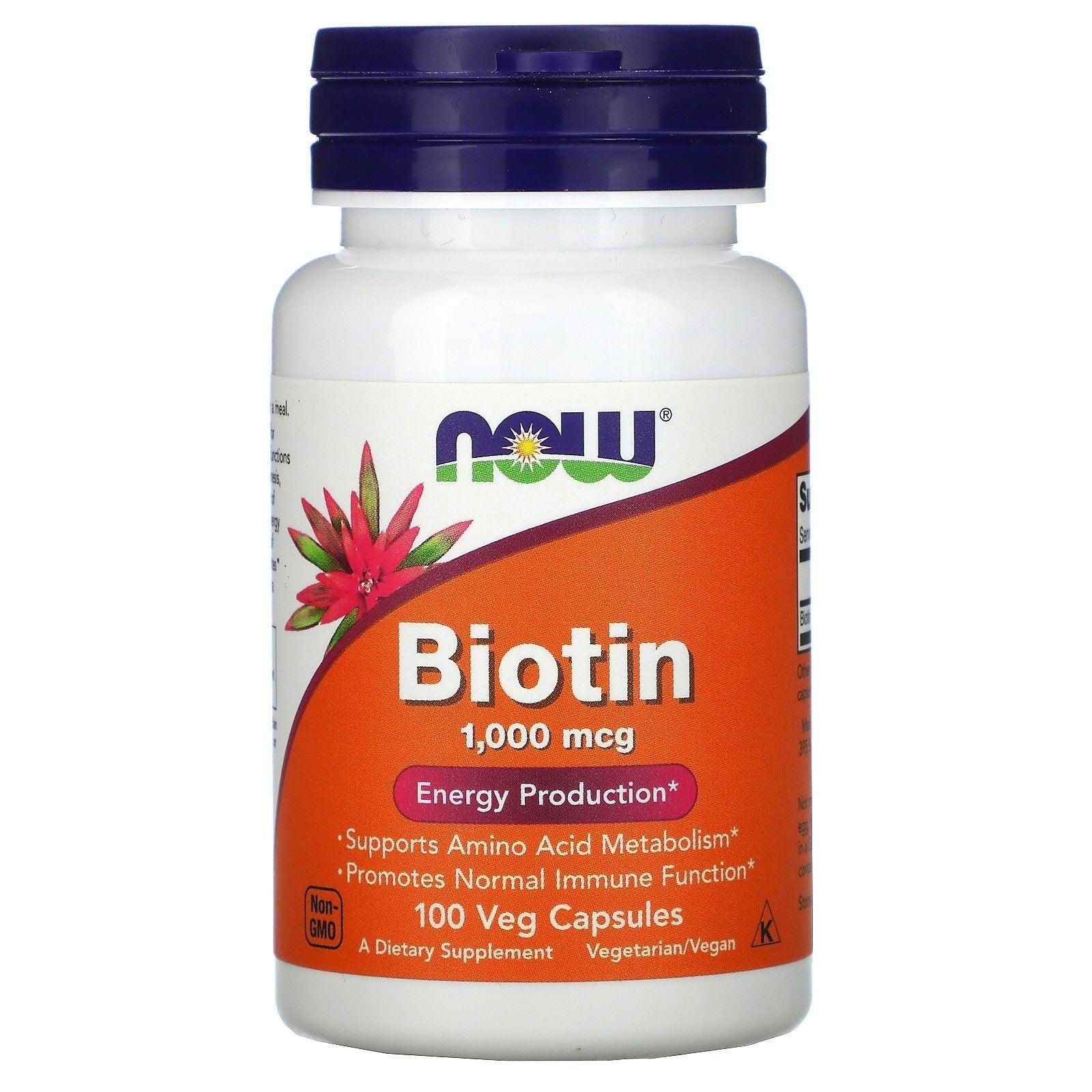 Now Foods Biotin 1000 MCG -100 Capsules - Brivane