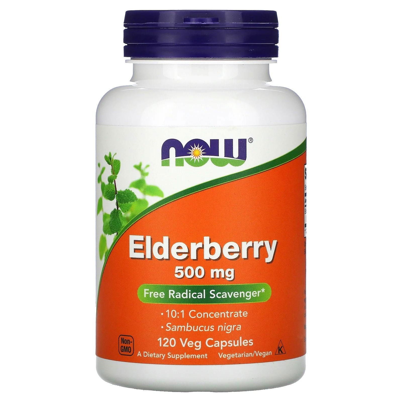 Now Foods Elderberry 500mg Veg Capsules - Brivane