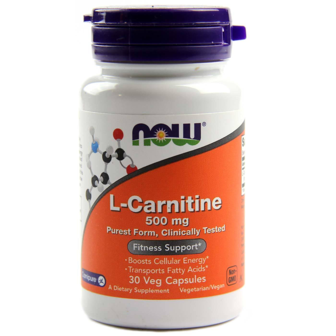 Now L-Carnitine 500mg Veg Capsules - Brivane