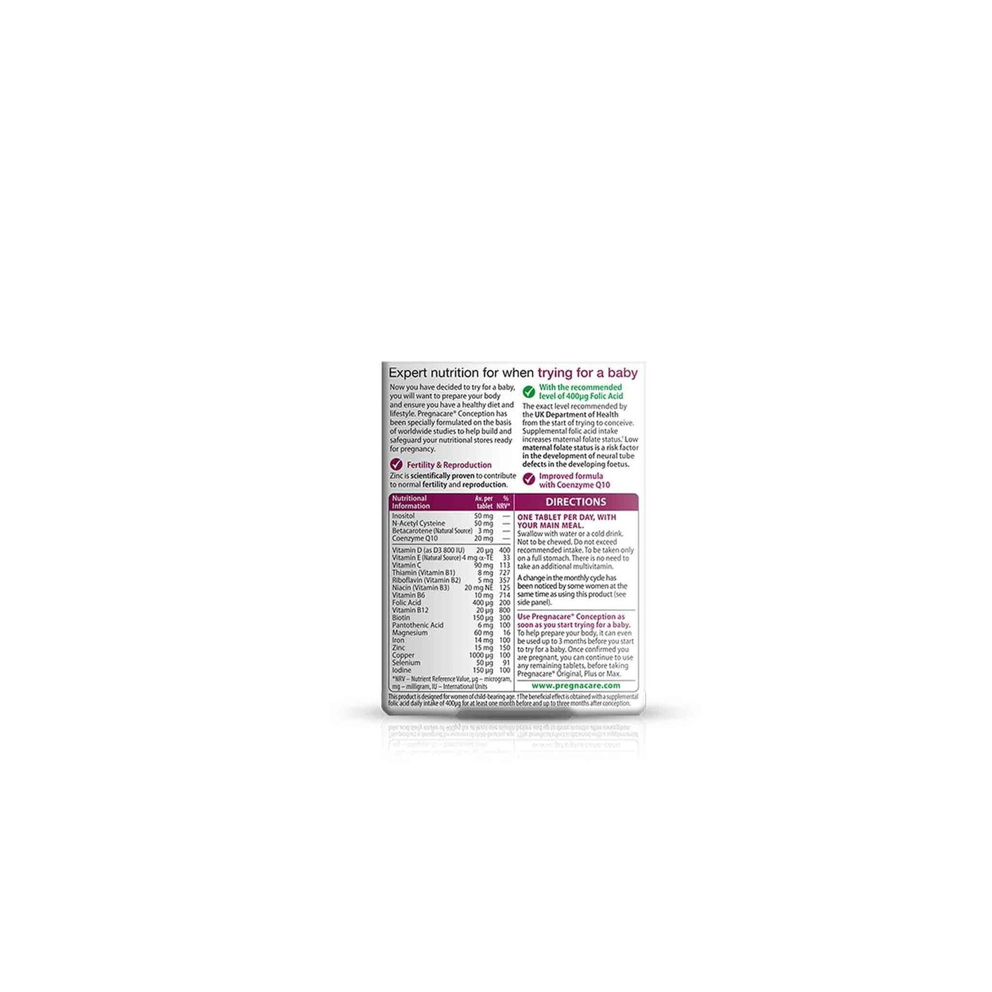 Pregnacare Before Conception Tablets By Vitabiotics - Brivane