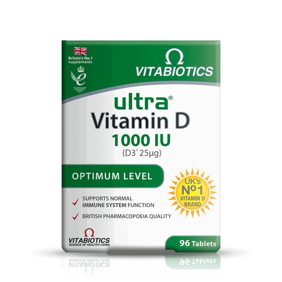 Vitabiotics Ultra Vitamin D 1000IU Optimum Level 96 Tablets - Brivane